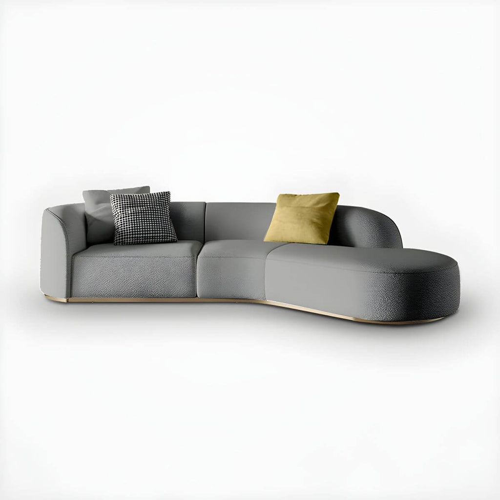 Ultra-modern polyester blend tuxedo arm sofa with tight back, 27.56 inches high sectional