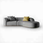 Ultra-modern polyester blend tuxedo arm sofa with tight back, 27.56 inches high sectional
