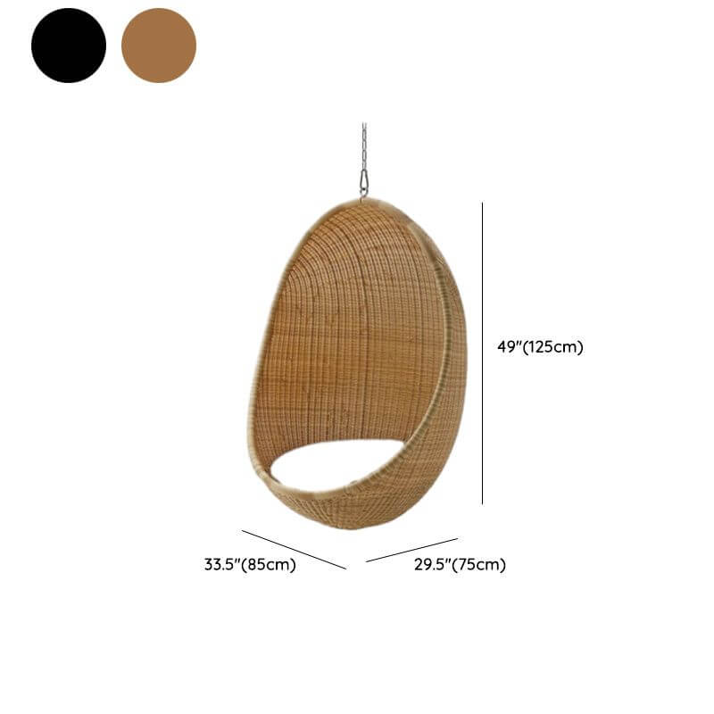 Upholstered tropical cocoa porch swing with heat-resistant plastic stand and chain