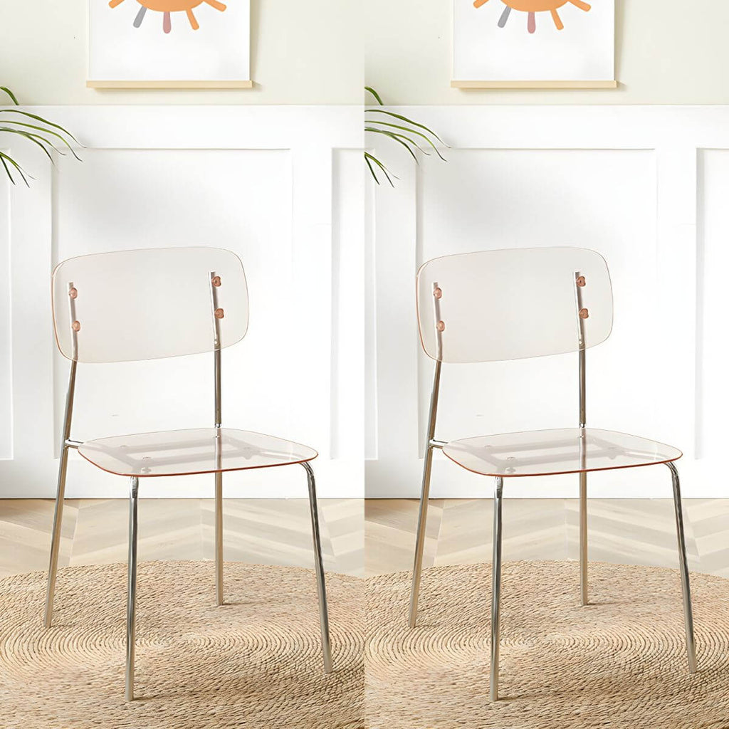 Transparent acrylic dining chair with modern design, perfect for living room and kitchen seating