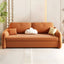Orange polyester blend sleeper sofa with scratch-resistant surface and detachable mattress futons