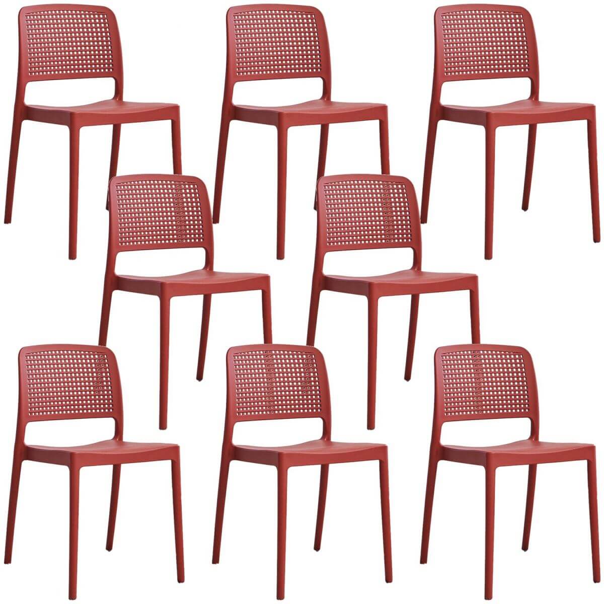 Stackable modern plastic and acrylic side chair for kitchen and dining use