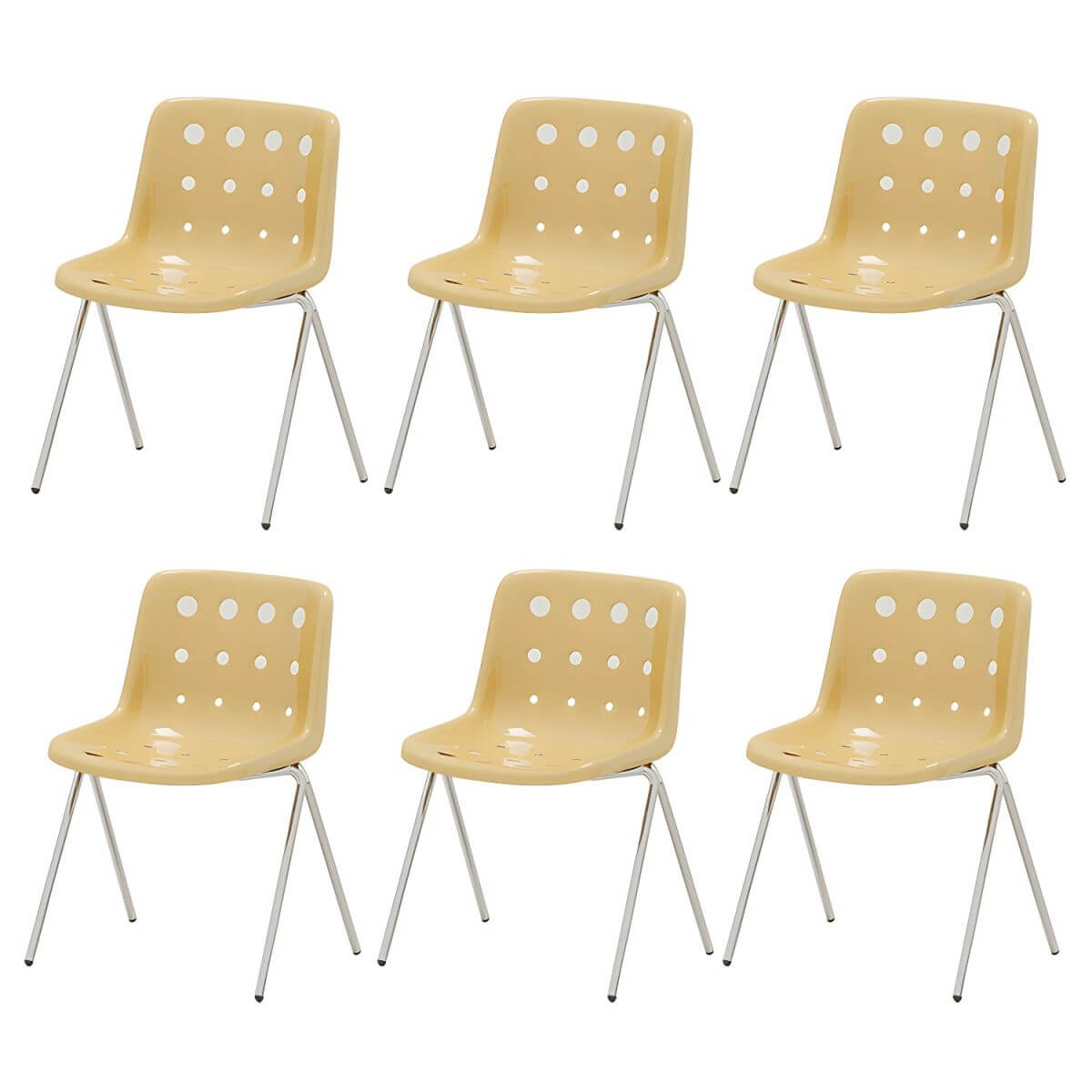 Stackable Scandinavian plastic and acrylic side chair with low back for dining