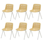 Stackable Scandinavian plastic and acrylic side chair with low back for dining