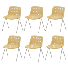 Stackable Scandinavian Style Plastic & Acrylic Side Chair with Low Back Dining Chairs