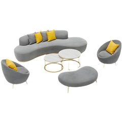 Modern Sofa with Tight Back in Polyester Blend for Apartment - Pink 32"L x 32"W x 35"H Polyester Blend Sofa