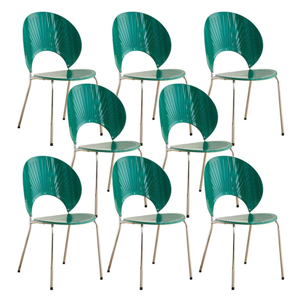 Scandinavian style stackable armless side chair made of plastic and acrylic for dining