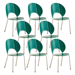 Scandinavian Style Stackable Armless Side Chair in Plastic & Acrylic Dining Chairs