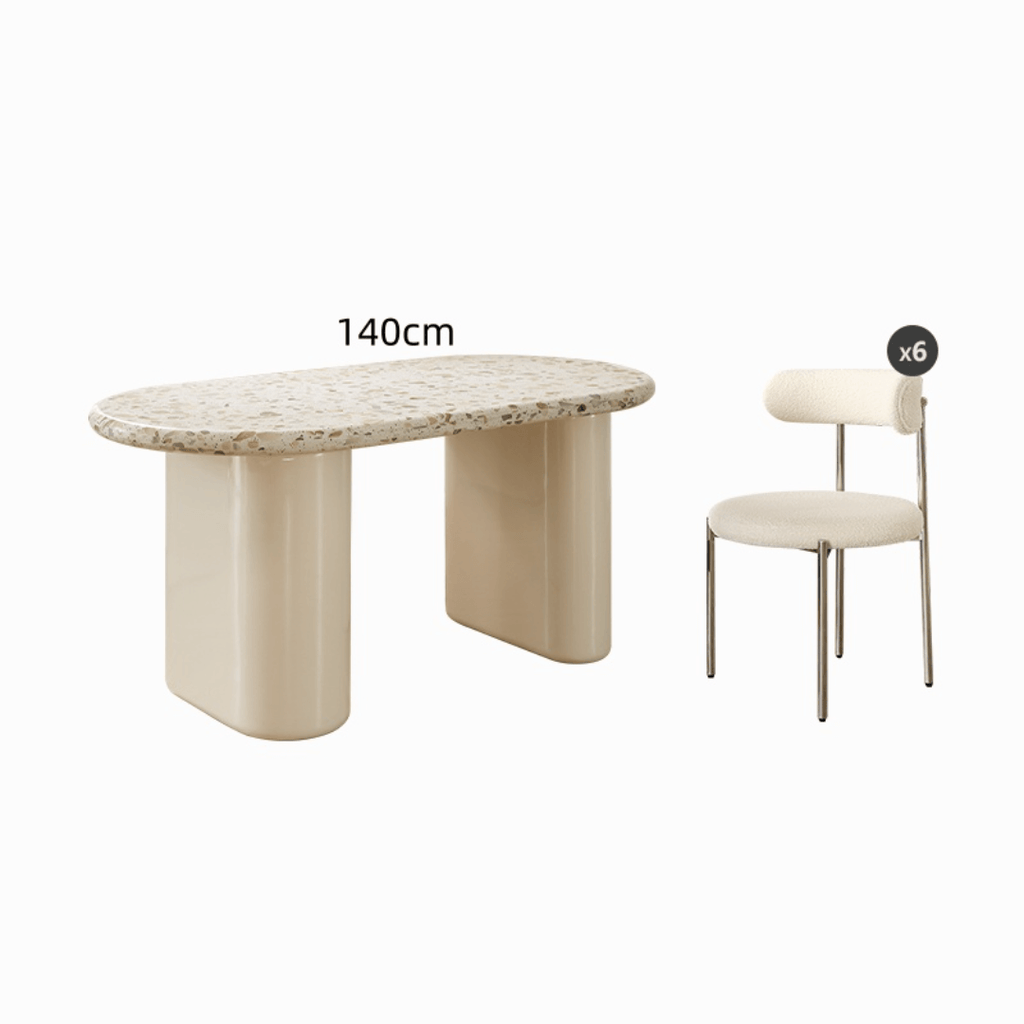 Terrazzo dining table combining premium quality with safety and stylish design