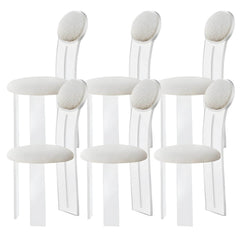 Contemporary Upholstered Dining Chair with Acrylic Frame for Kitchen Dining Chairs