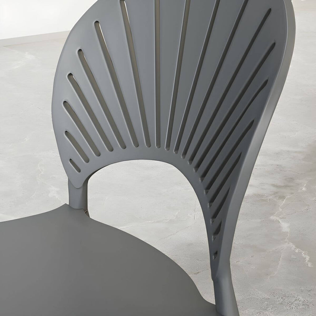Scandinavian style plastic and acrylic side chair with low back for kitchen and dining