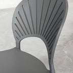 Scandinavian style plastic and acrylic side chair with low back for kitchen and dining