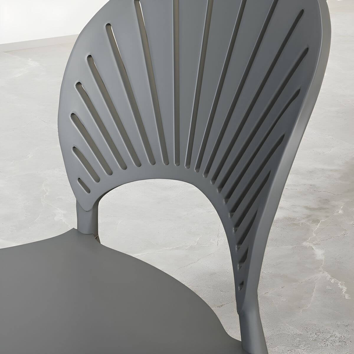 Scandinavian style plastic and acrylic side chair with low back for kitchen and dining