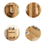 Scandinavian-inspired folding table designed to save space, ideal for family meals and gatherings