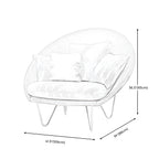 Contemporary woven back papasan accent chair with dimensions 41.34 by 33.86 by 36.61 inches