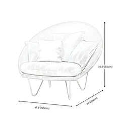 41.34"L x 33.86"W x 36.61"H Contemporary Woven Back Papasan Chair Accent Chairs