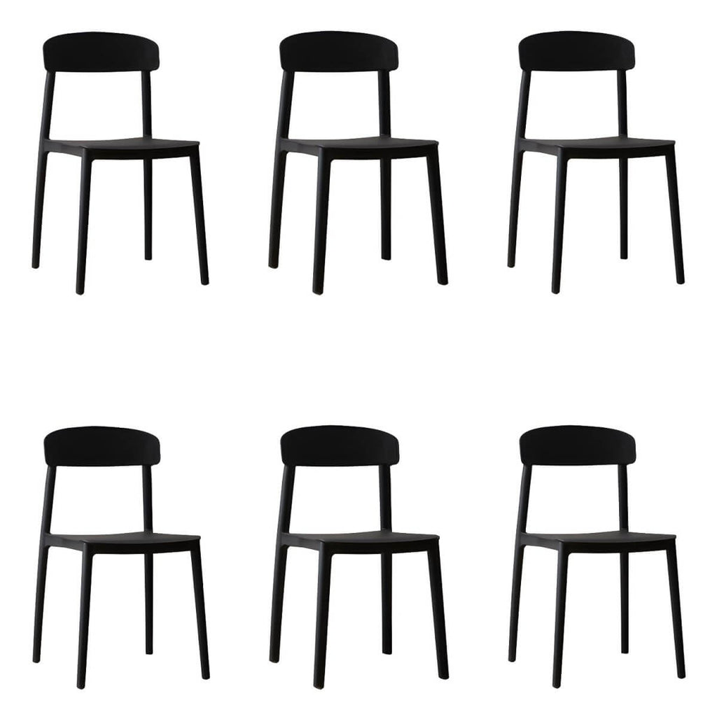 Scandinavian style low back kitchen and dining chair made of plastic and acrylic