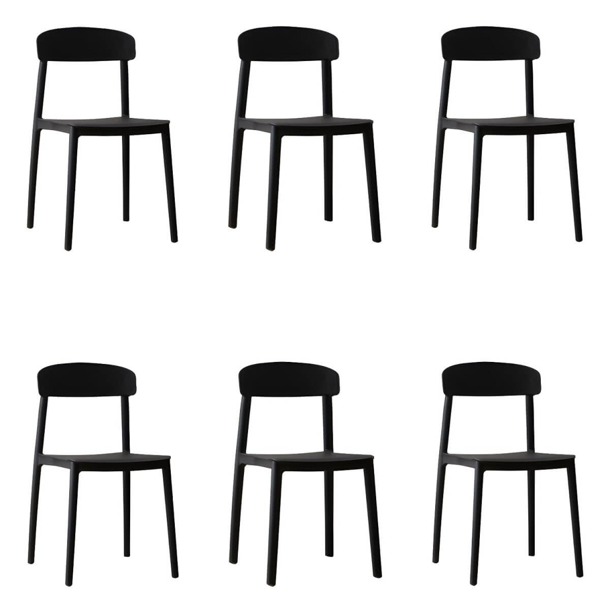 Scandinavian style low back kitchen and dining chair made of plastic and acrylic