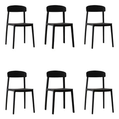 Scandinavian Style Plastic & Acrylic Kitchen & Dining Chair with Low Back Dining Chairs