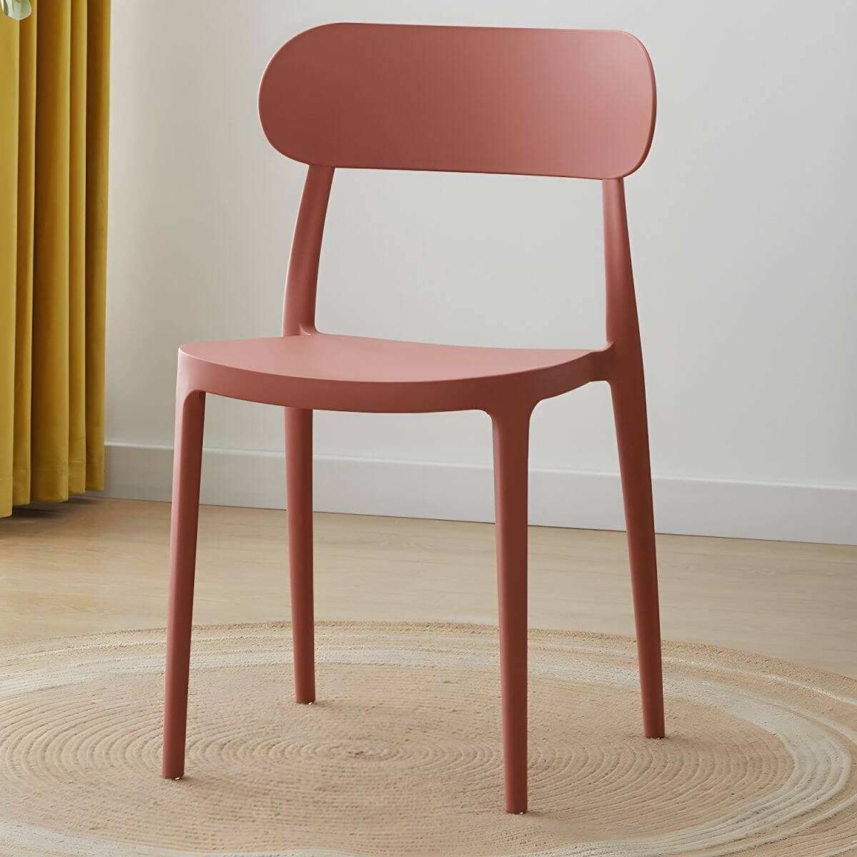 Modern Scandinavian dining chair made of plastic and acrylic, perfect for kitchen and dining areas