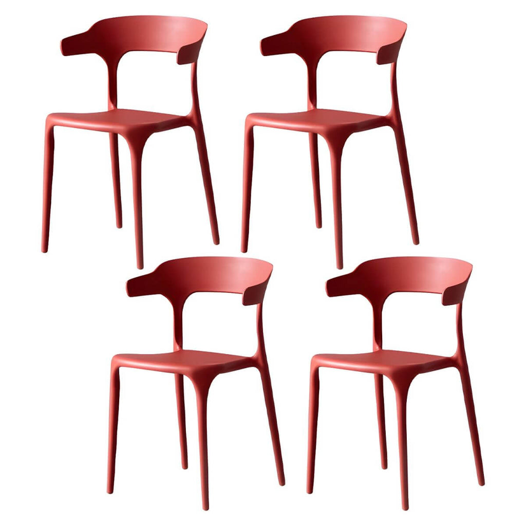 Stackable Nordic acrylic dining chair with backrest and acrylic legs