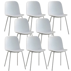 Scandinavian Stackable Plastic & Acrylic Kitchen & Dining Chair with Metal Legs Dining Chairs