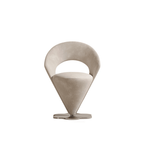 Pink and khaki Luxe Cone vanity stool with swivel feature for stylish seating