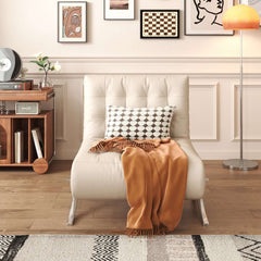 Retro Leather Lazy Barcelona Sofa Chair with Metal Leg