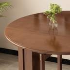 Solid wood folding dining set with smooth surface, easy mobility, and stable design