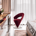 Pink and khaki Luxe Cone vanity stool with swivel feature for stylish seating