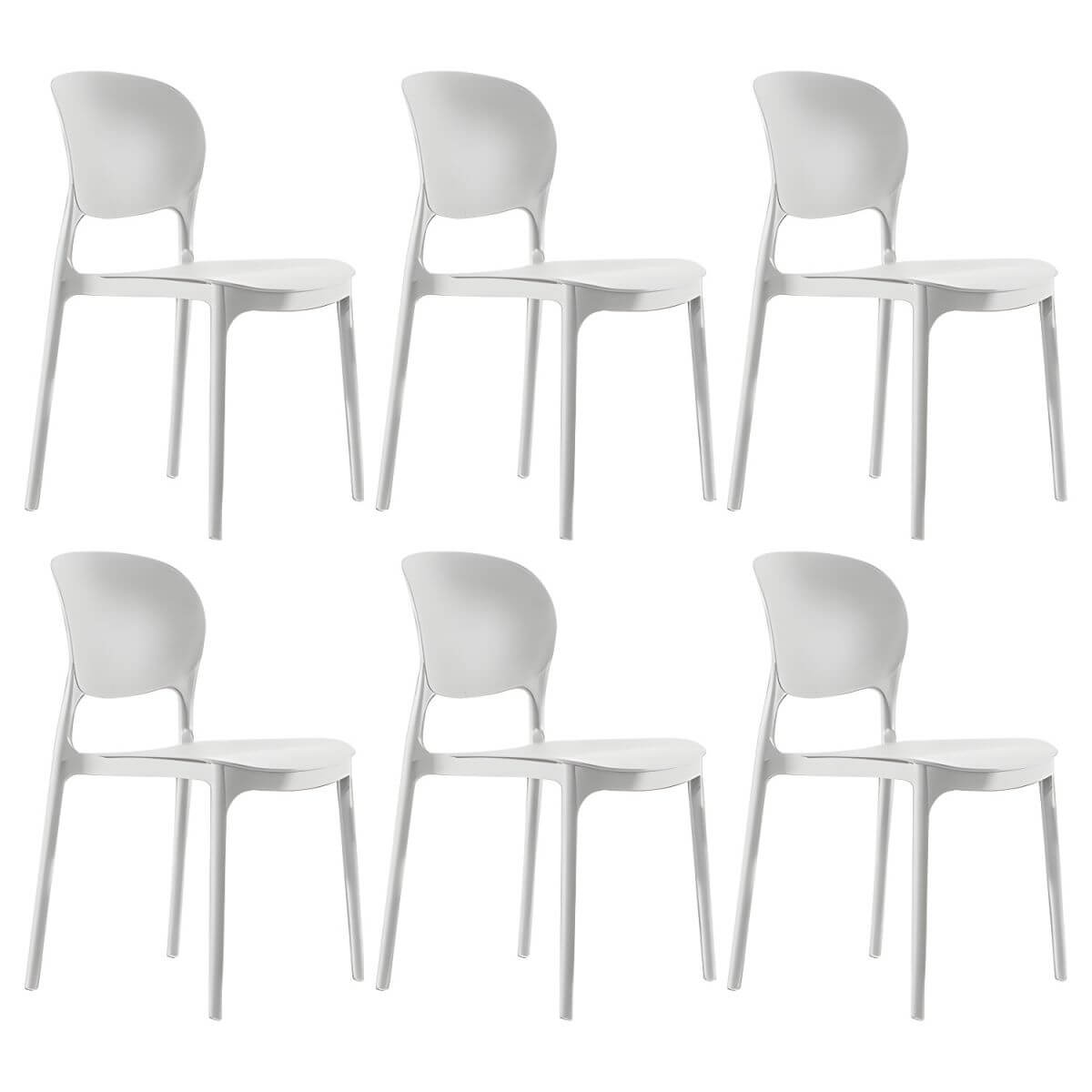Stackable modern side chair with low back made of plastic and acrylic, perfect for contemporary dining