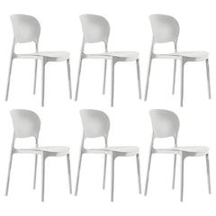 Stackable Modern Side Chair with Low Back in Plastic & Acrylic - Contemporary Style Dining Chairs