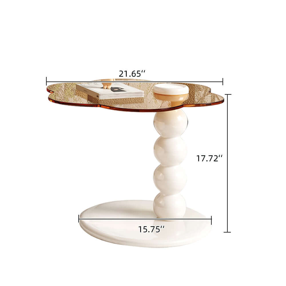 Set of 2 round rotating nesting coffee tables with 2 drawers and tea glass side surfaces