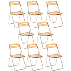 Modern collapsible open back side chair made of plastic and acrylic, ideal for kitchen and dining areas