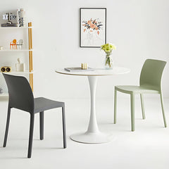 Scandinavian Plastic & Acrylic Kitchen & Dining Chair with Low Back Dining Chairs