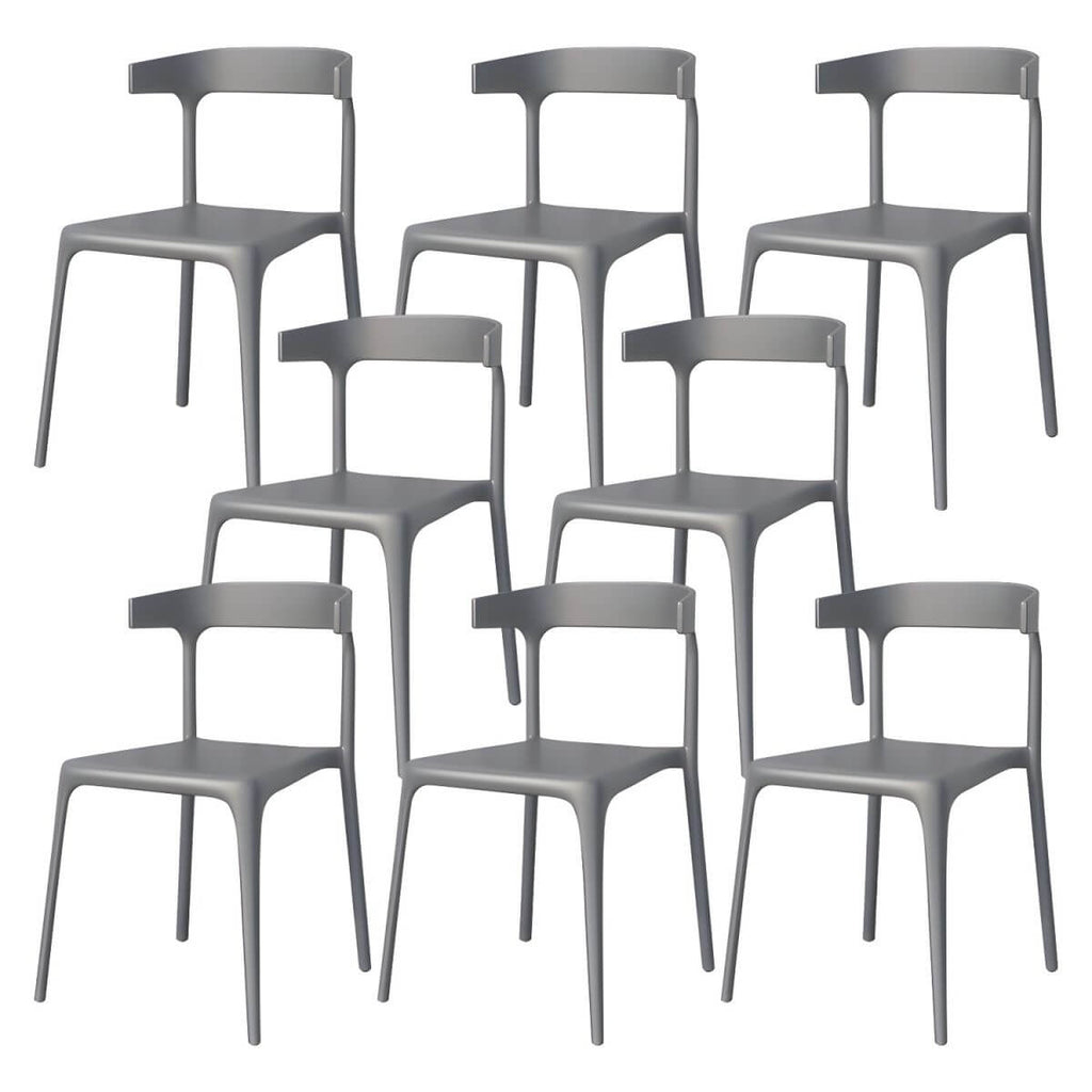 Stackable Nordic acrylic dining chair with backrest and acrylic legs
