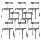Stackable Nordic acrylic dining chair with backrest and acrylic legs