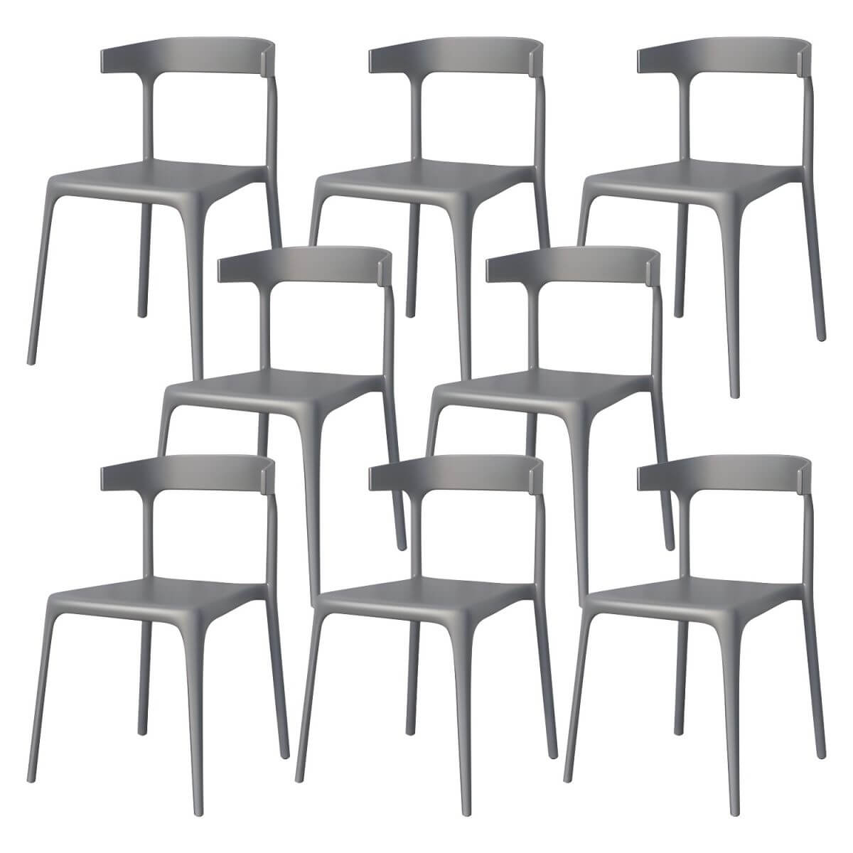 Stackable Nordic acrylic dining chair with backrest and acrylic legs