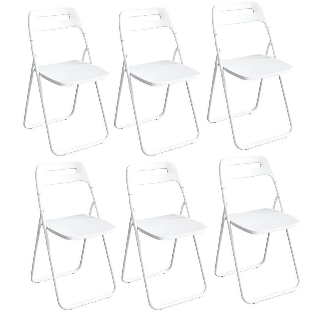 Modern collapsible open back side chair made of plastic and acrylic, ideal for kitchen and dining areas