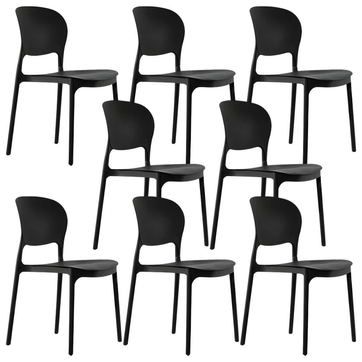 Stackable modern side chair with low back made of plastic and acrylic, perfect for contemporary dining