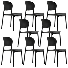 Stackable Modern Side Chair with Low Back in Plastic & Acrylic - Contemporary Style Dining Chairs