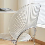 Scandinavian style stackable armless side chair made of plastic and acrylic for dining