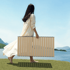 Foldable outdoor dining set with chairs and table, ideal for camping and backyard BBQs