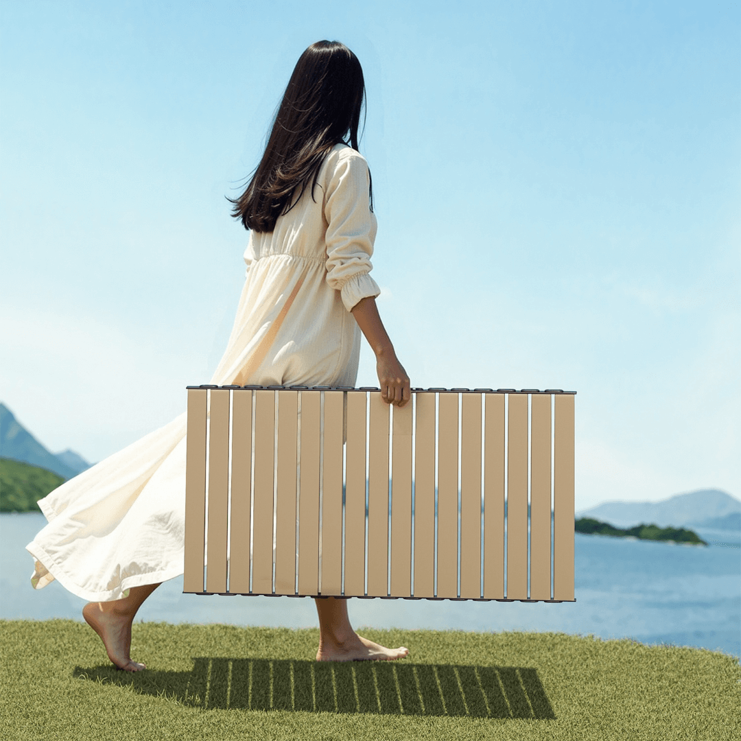 Foldable outdoor dining set with chairs and table, ideal for camping and backyard BBQs