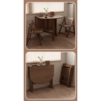 Wooden round folding table ideal for versatile home use and easy storage
