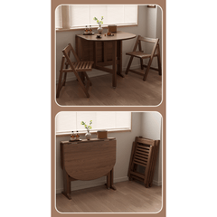 Versatile Wooden Round Folding Table for Home Use