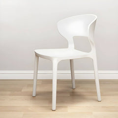 Scandinavian Stackable Side Chair with Open Back and Plastic & Acrylic Material Dining Chairs