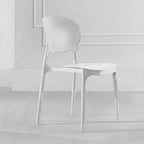 Stackable modern side chair with low back made of plastic and acrylic, perfect for contemporary dining