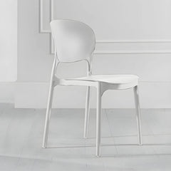 Stackable Modern Side Chair with Low Back in Plastic & Acrylic - Contemporary Style Dining Chairs