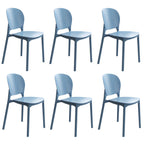 Stackable Scandinavian side chair with open back made of plastic and acrylic for dining